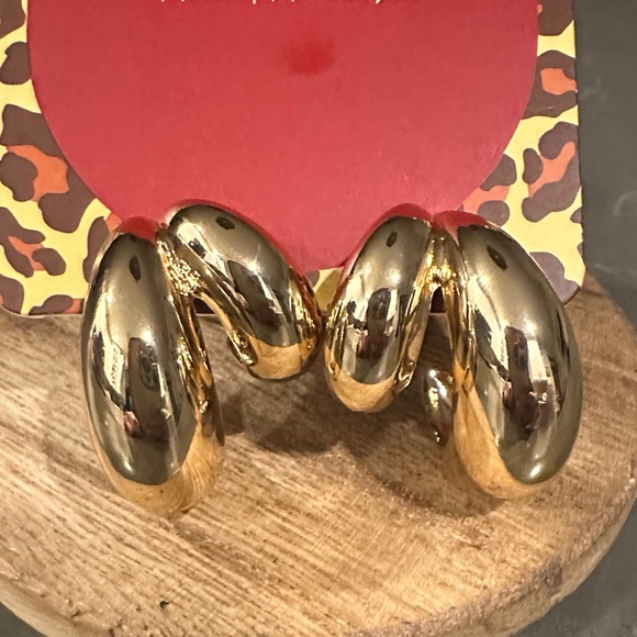 House of Harlow 1960 Gold Tone Hoop Earrings - Picture 1 of 3